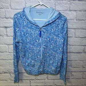 Lilly Pulitzer Audrey Zip Up Jacket Shell Me You Love Resortwear Sweatshirt Sz M